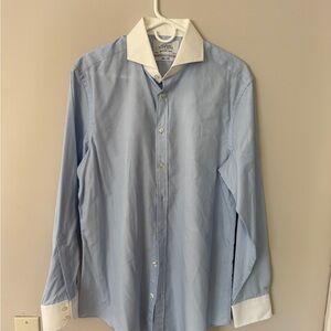 Charles Tyrwhitt Blue and White Men’s Dress Shirt. Worn Once